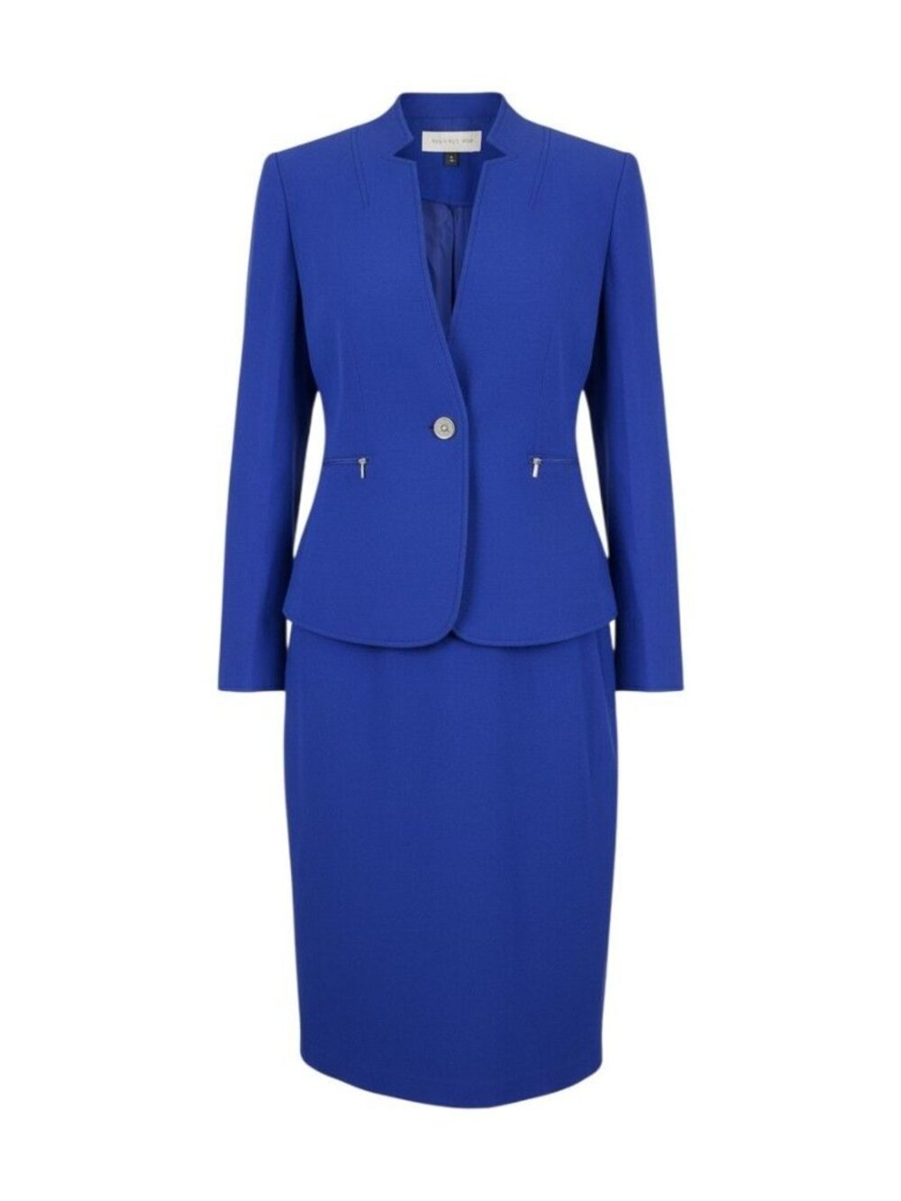 Tahari Arthur S. Levine Womens Royal Blue Blazer & Pencil Skirt Suit Set Size 8